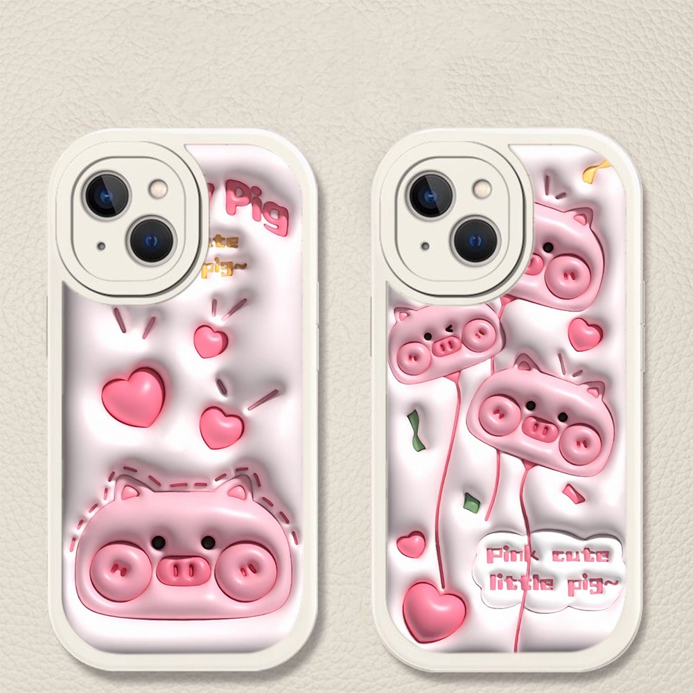Ốp Điện Thoại Silicon tpu Mềm In Hình Chú Heo Dễ Thương Cho iphone 14 plus 15 pro max ty16