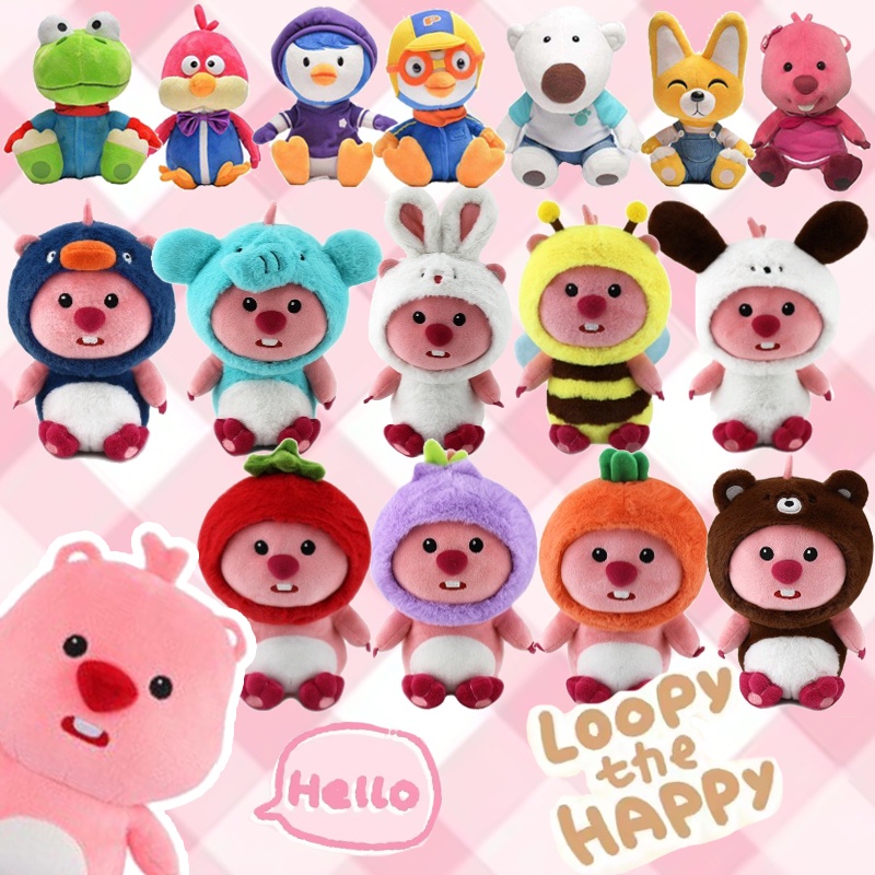 💕Loopy💕Thú nhồi bông hình gấu Loopy cosplay siêu đáng yêu Pororo Petty Eddy Crong Loopy Poby