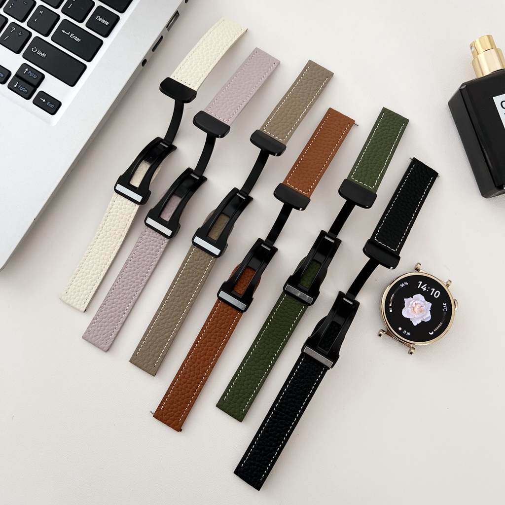 Dây Đeo Bằng Da Có Khóa Nam Châm Cho Đồng Hồ Thông Minh amazfit cheetah