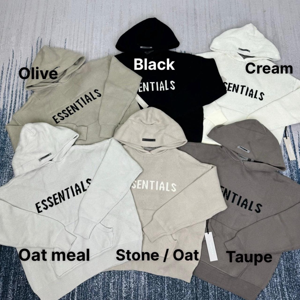 ESSENTIALS - Fear Of God Knit Pullover Hoodie - Áo len có mũ - Áo Hoodie len ESSENTIALS - Fear Of God FOG