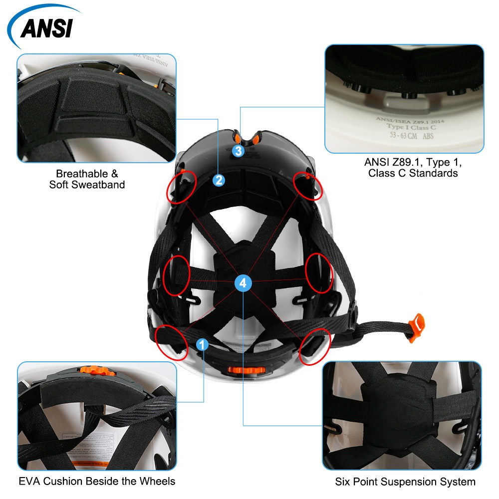 Mũ Bảo Hiểm Xây Dựng Mạ Bạc Bảo Vệ Mắt Khi Leo Núi