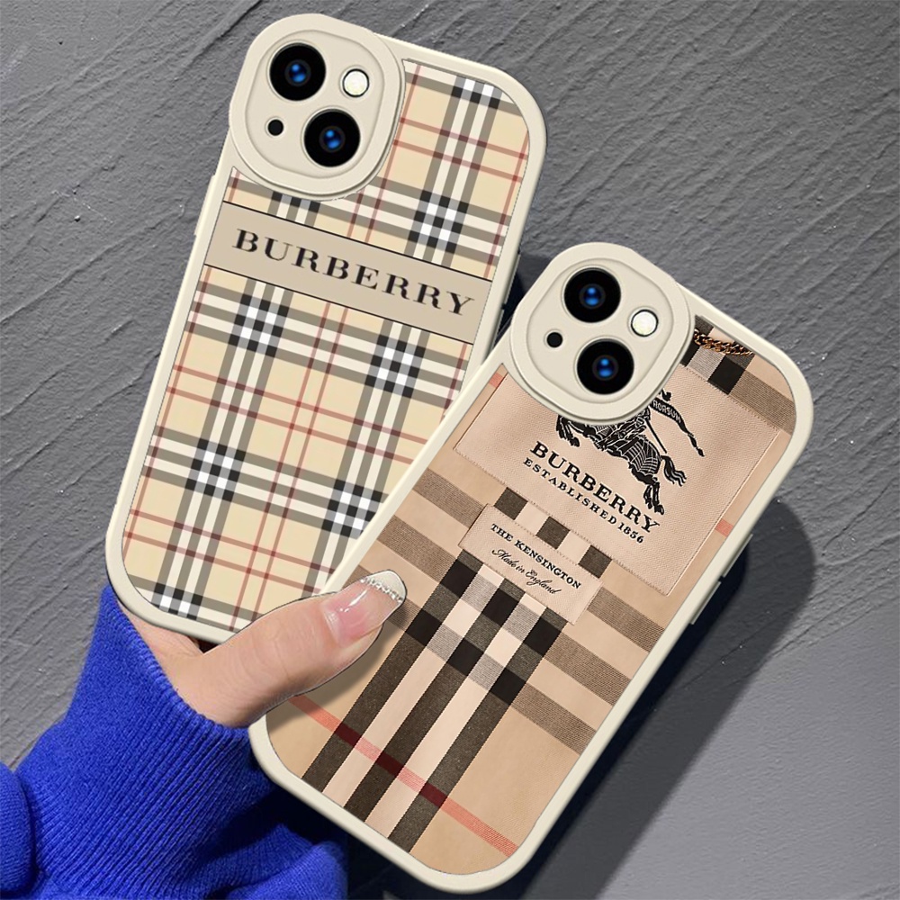 Ốp Điện Thoại Silicon Dẻo Bề Mặt Đánh Bóng Bảo Vệ Ống Kính Cho iphone 12 13 14 pro max t47 burberry