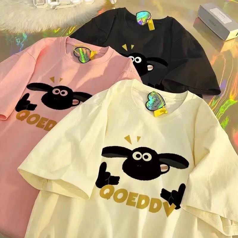 Áo Thun 100% cotton Tay Ngắn Dáng Rộng Thời Trang Mùa Hè Cho Nữ