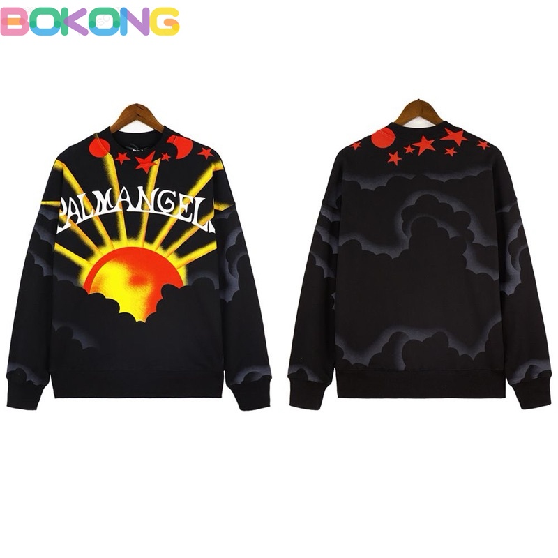 (bokong) Áo Sweatshirt Unisex Đường Phố Mùa Đông Palm Angels Sun