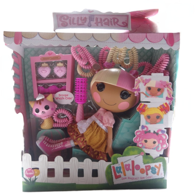 Lalaloopsy Cartoon Button Hairdressing Doll Comb Hair and Braid Gift Box Set Dolls Accessories Girls