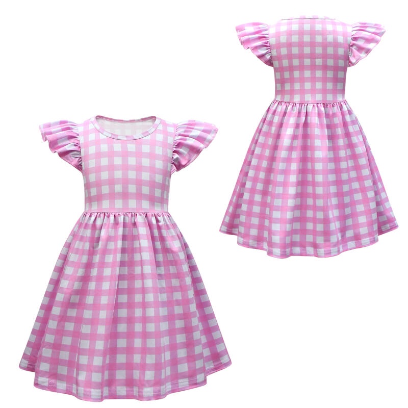 Bộ Đồ Ngủ Màu Hồng Tay Ngắn In Hình Công Chúa barbie Dễ Thương Cho Bé Gái