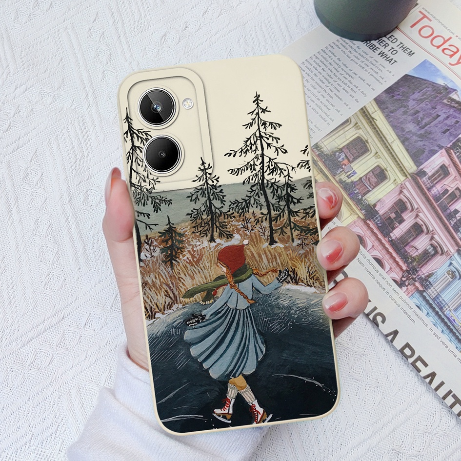 Điện Thoại Ốp Lưng Hình Vuông Họa Tiết Hoa Cho realme 10 pro plus oppo realme 10pro plus