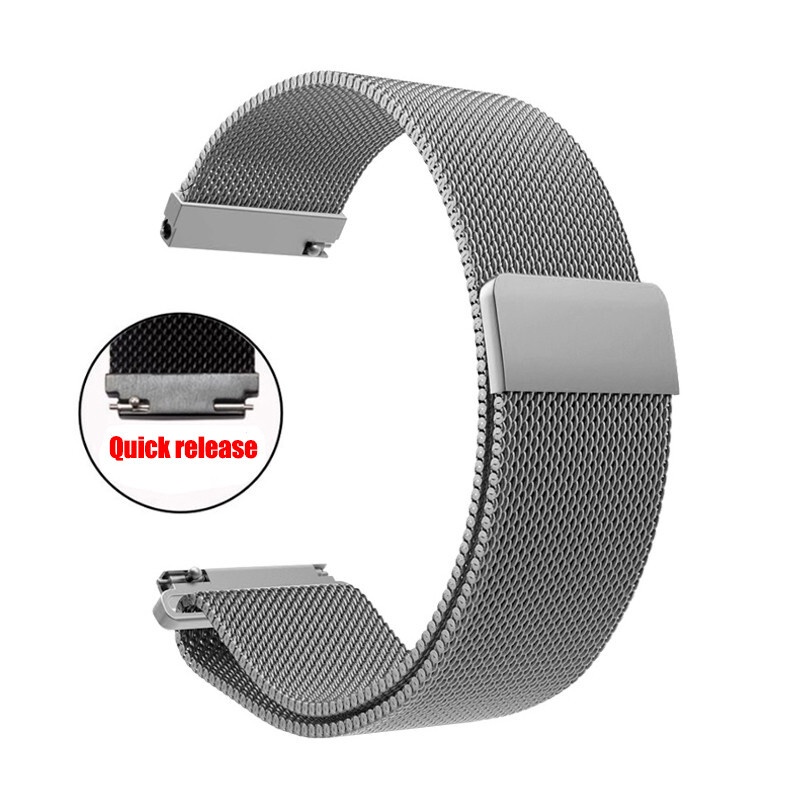 Dây Đeo Inox milanese Khóa Nam Châm Cho Đồng Hồ Thông Minh samsung watch4 huawei gtr2 16mm 18mm 20mm 22mm