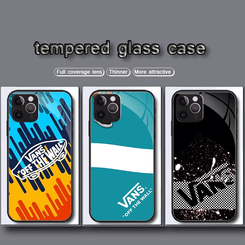 Ốp Điện Thoại Kính Cường Lực Hình vans Cho iphone se 12 pro max 13 mini t190 Thời Trang