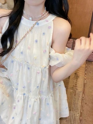 Váy Nữ Tay Bong Bóng Mùa Hè Mới Mới Nhẩt Trẻ Trung Bánh Bèo