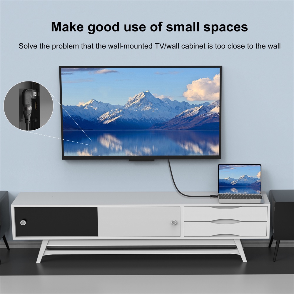 Bộ Chuyển Đổi 8k 48gbps hdtv 2.1 90 Độ Góc Phải Sang hd-compatible Cho hdmi hdtv ps4 ps5 laptop