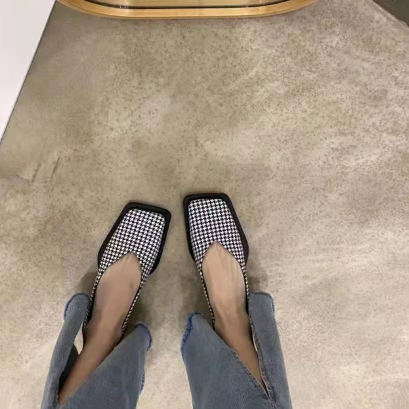 Giày Búp Bê Gót Thấp Mũi Vuông Phong Cách retro Pháp Thời Trang Xuân 2022 Cho Nữ