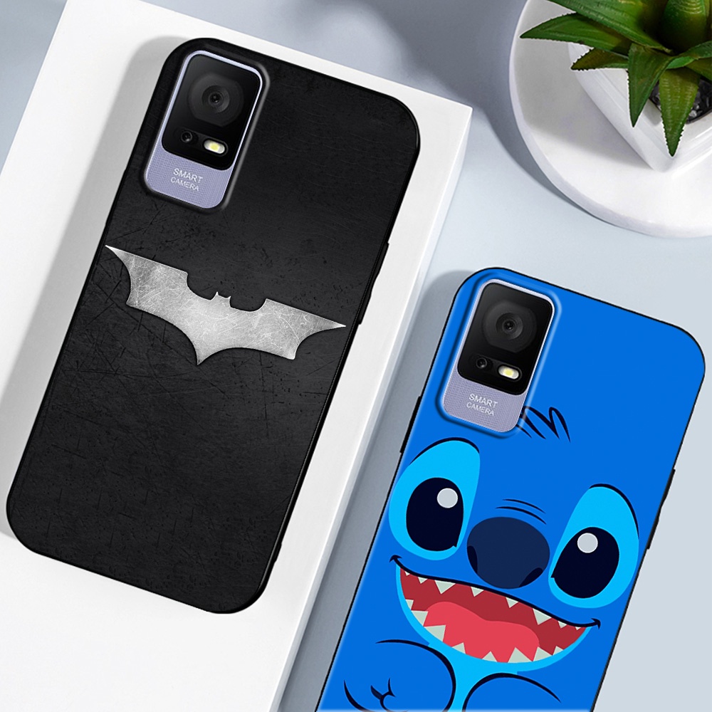 Ốp Điện Thoại tpu Dẻo Màu Đen In Hình Hoạt Hình Vui Nhộn Cho tcl 408