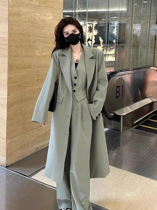 Bộ vest cao cấp rộng thùng thình, khoác, áo khoác.