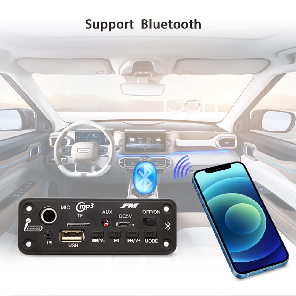 Dc Bảng Mạch Khuếch Đại Âm Thanh mp3 5v bluetooth Không Dây 6w Hỗ Trợ tf usb 3.5mm