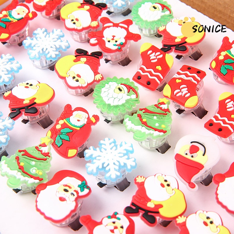 Set 1 / 50 Nhẫn Có Đèn led Phát Sáng Trang Trí Giáng Sinh