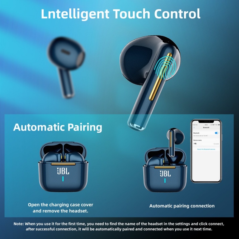 Jbl Tai Nghe Nhét Tai bluetooth Không Dây hifi Chống Nước Cảm Ứng Phong Cách Thể Thao