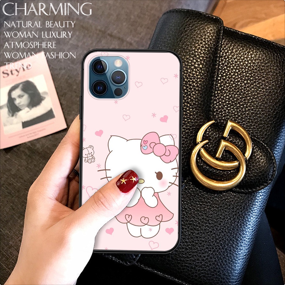 Ốp Điện Thoại tpu Dẻo Họa Tiết Hoạt Hình hello kitty Dễ Thương Cho iphone 13 mini 14 pro max t115