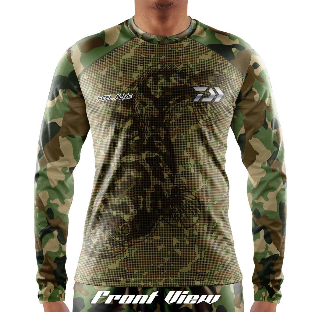 Baju pancing Lenan panjang (Áo Thun Câu Cá Thể Thao camo Phiên Bản Thể Thao)
