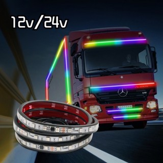 Cuộn Dây Đèn led drl 12v 24v 1m / 1.2m / 1.5m / 1.8m / 2m / 2.4m Tự Làm Cảnh Báo Cho Xe Tải