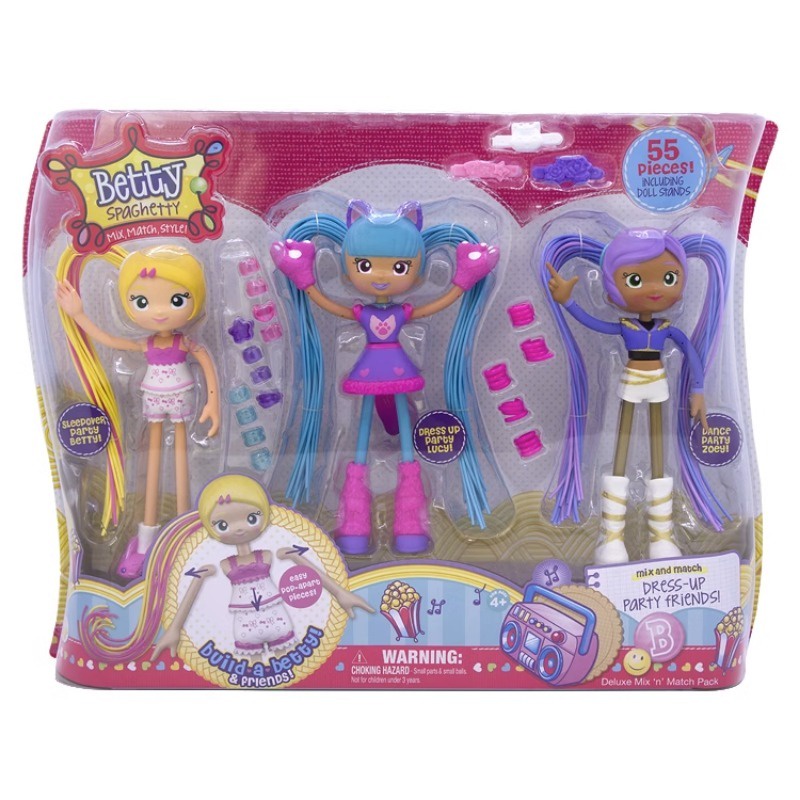 Betty Spaghetty Build A Betty Hands Feet and Body Swapping Long Hair Shaped Doll Fashion Dressup Dol