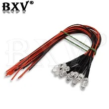 Set 10 Đèn led 5mm 24v 12v 3-6v Dây 12v Dài 20cm Đa Dụng Chất Lượng Cao