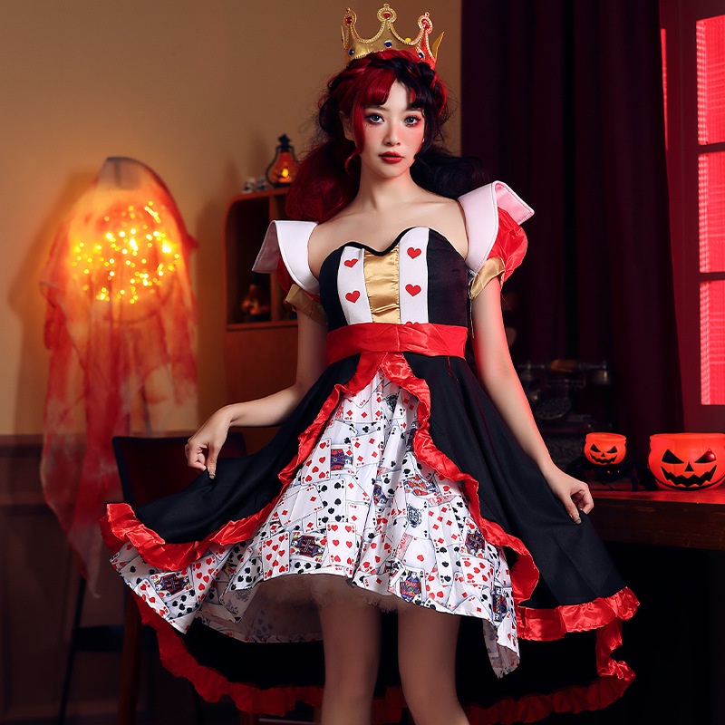 Alice Bộ Đồ Hóa Trang Nữ Hoàng Màu Đỏ Quyến Rũ Cho Nữ Dịp halloween