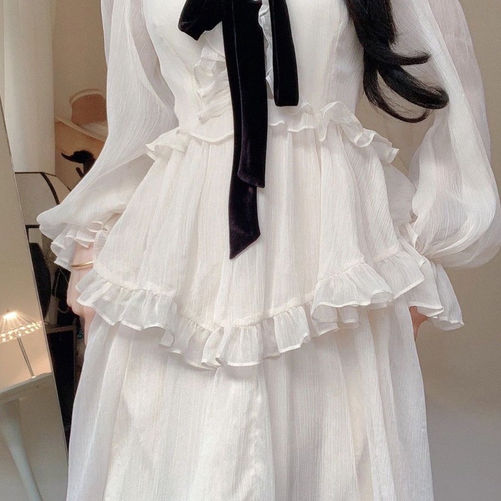 Váy hot xu hướng trong Năm Nay, Bộ Đồ Lụa Trắng Áo Sơ Mi Trắng, Váy Nửa Người dáng dài cho nữ