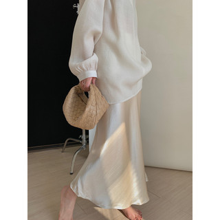 Chân váy đuôi cá vải satin lưng cao thời trang thanh lịch 70227