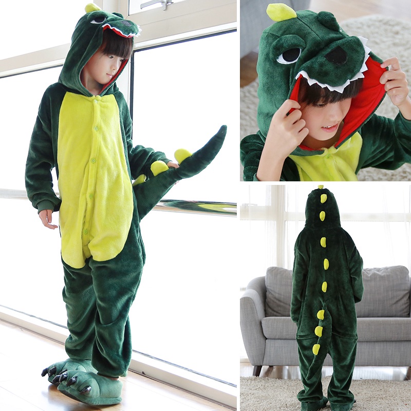 Bộ Đồ Ngủ Liền Thân Hóa Trang Khủng Long Hoạt Hình pikachu / Khủng Long Bằng Vải flannel Dành Cho Bé Trai Gái