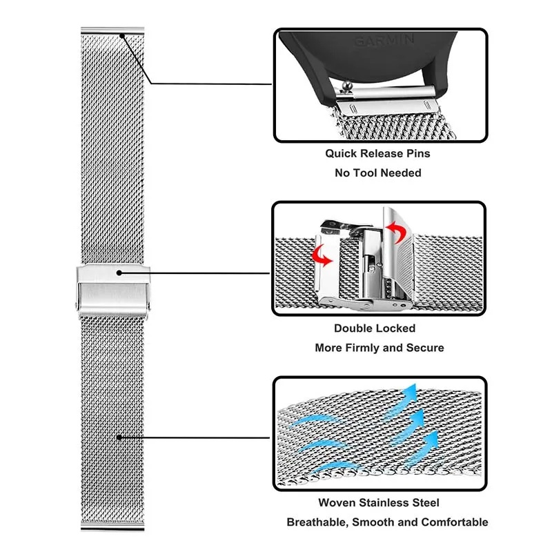 Dây Đeo Inox Cho Đồng Hồ Thông Minh huawei gt 4 41mm 46mm gt4