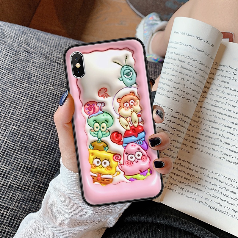 Ốp Điện Thoại Dẻo Họa Tiết Hoạt Hình spongebob 3d Cho samsung s21 plus s21s fe s30 ultra note 8 9 10 lite ty29