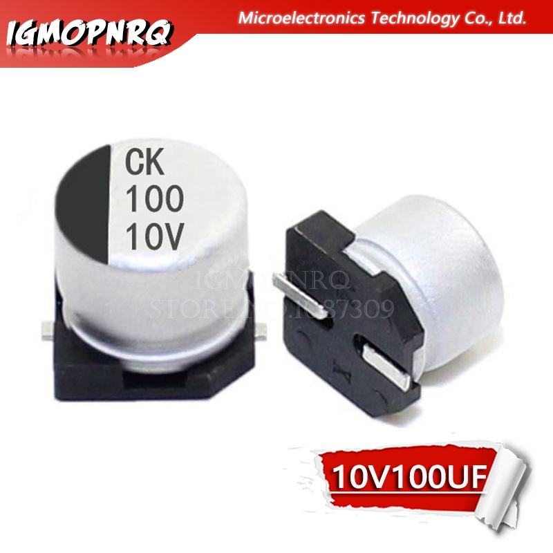 Set 10 Tụ Điện Nhôm smd 10v100uf 6.3 * 5.4mm 100uf 10v Chuyên Dụng