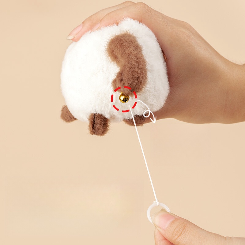 Mèo Nhồi Bông 14cm Có Chuông Và Đuôi Mềm Mại