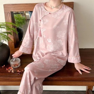 Bộ Đồ Ngủ Bằng Lụa Mát Thoải Mái Dành Cho Nữ