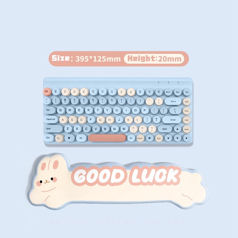 Bộ Miếng Lót Chuột Và Bàn Phím Hình Thỏ Trắng May Mắn