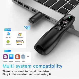 CHUYI Chuột không dây 2.4Ghz USB Tích Hợp Đèn Đỏ Điều Khiển Từ Xa Dùng Để Thuyết Trình
