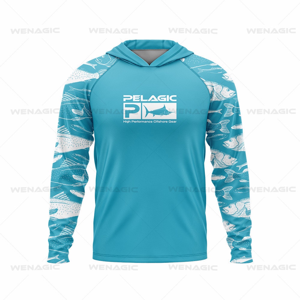 Pelagic Áo Thun Tay Dài Có Mũ Trùm Thoáng Khí Chống Nắng Thời Trang Mùa Hè Cho Nam