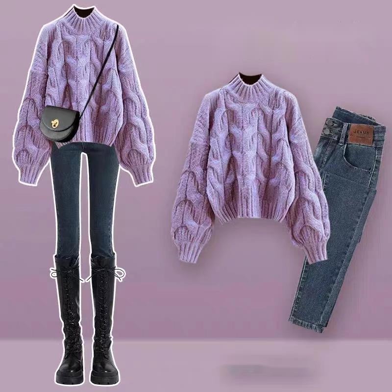 Áo sweater Trơn Tay Dài Dáng Rộng Thiết Kế Trẻ Trung Phong Cách retro