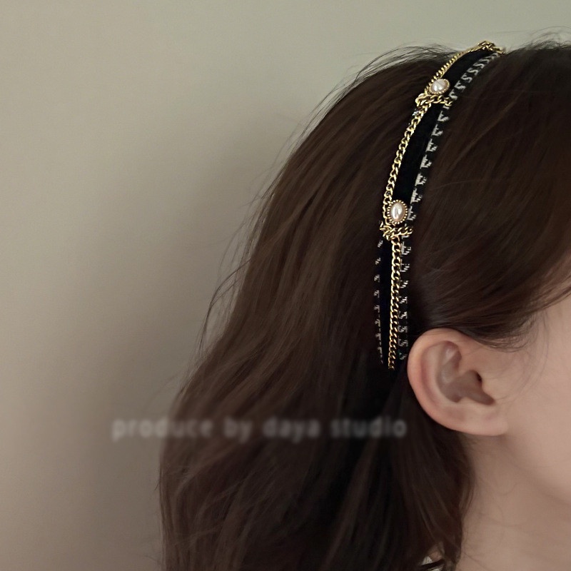 Băng Đô Cài Tóc Đính Ngọc Trai Phong Cách Mới 68091