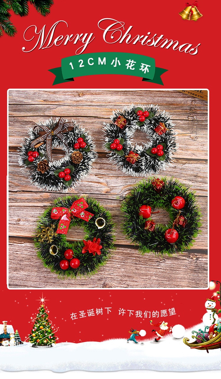 Vòng Hoa mini Trang Trí Giáng Sinh