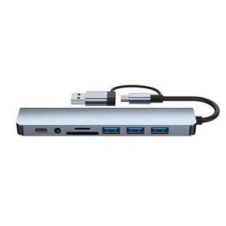 Bộ Chia 8 Cổng USB 3.0 Type C Cho Laptop Máy Tính