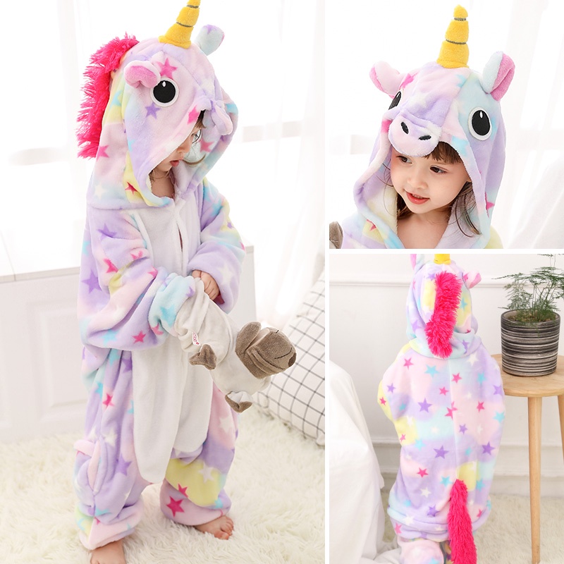 Bộ Đồ Ngủ Liền Thân Hóa Trang Khủng Long Hoạt Hình pikachu / Khủng Long Bằng Vải flannel Dành Cho Bé Trai Gái