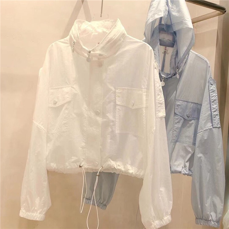 Áo Khoác Chống Nắng / Tia uv Tay Dài Có Nón Thời Trang Đi Biển Mùa Hè 2023 Cho Nữ