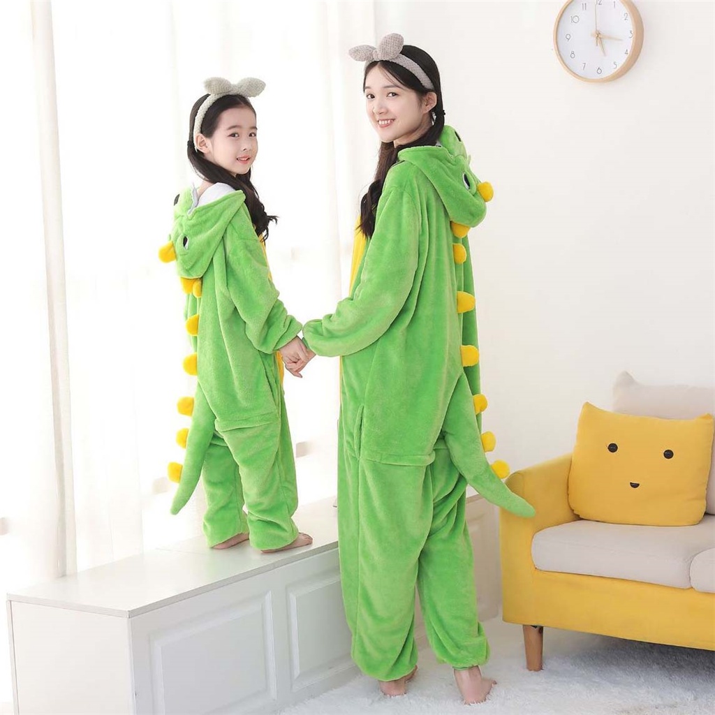 Bộ Đồ Ngủ Liền Thân Hóa Trang Khủng Long Hoạt Hình Dễ Thương Cho Bé