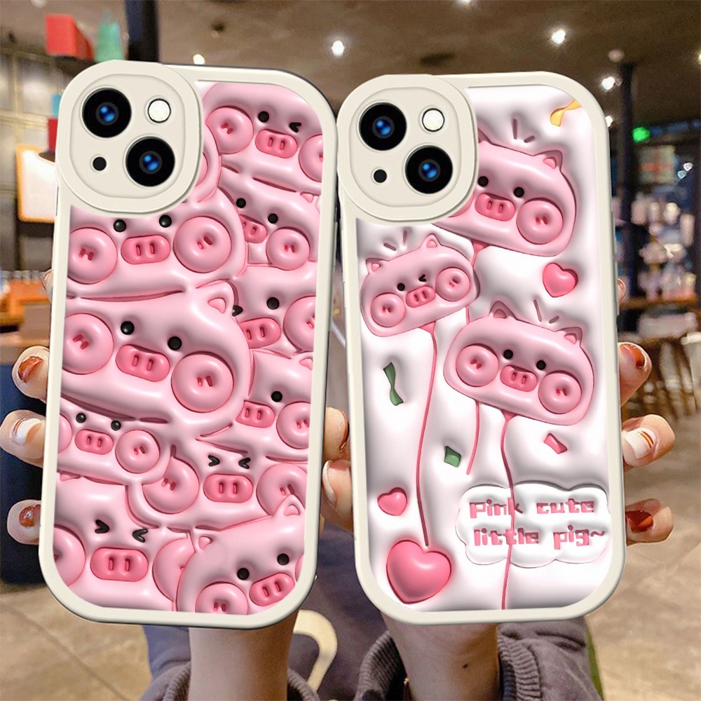 Ốp Điện Thoại Silicon tpu Mềm In Hình Chú Heo Dễ Thương Cho iphone 14 plus 15 pro max ty16