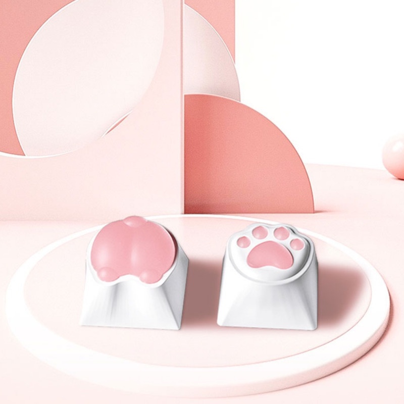 Nút Bàn Phím Cơ silicone Dẻo Hình Chân Mèo Màu Hồng Đáng Yêu
