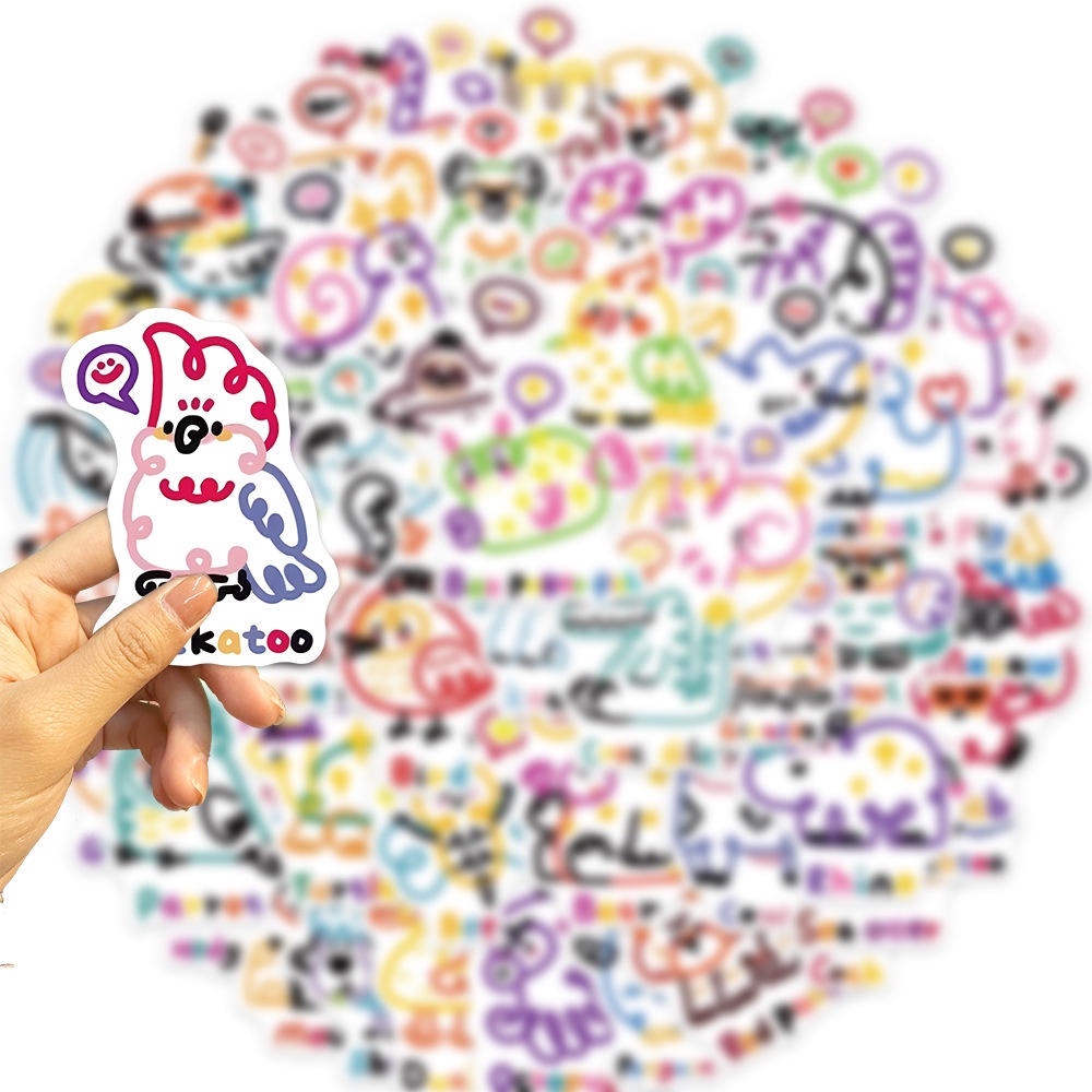 Bộ 50 Miếng Dán Hình Động Vật Hoạt Hình Dễ Thương Trang Trí Sổ Tay Ghi Ta Sổ Tay Hành Lý