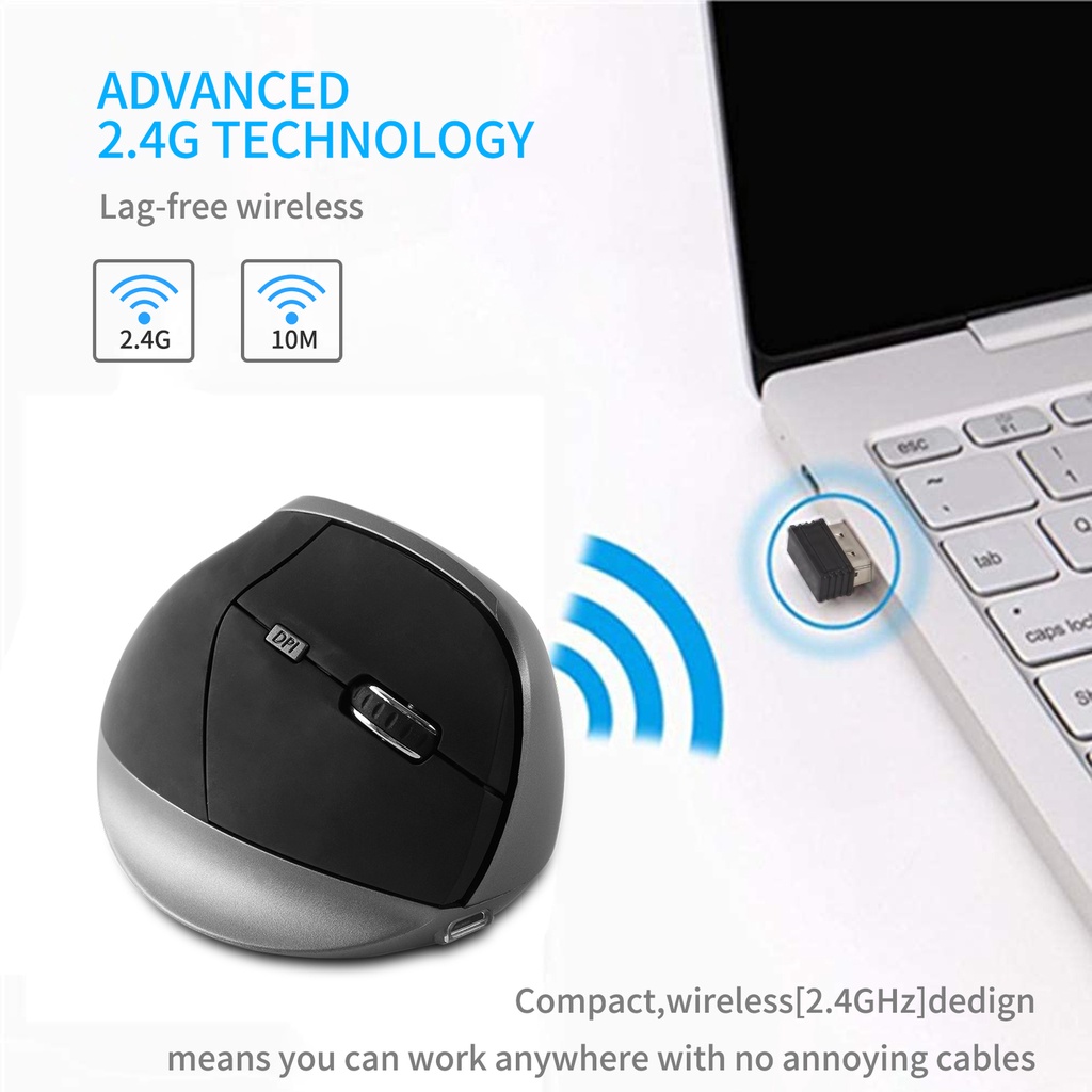 Chuột Quang Dạng Đứng Không Dây 1600Dpi Cho laptop pc