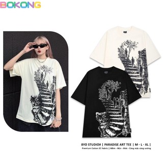Áo Thun Nam Nữ oversized Nghệ Thuật Thiên Đường Cao Cấp